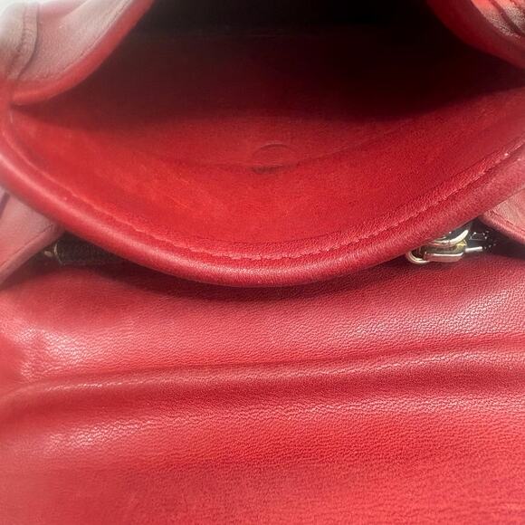 VTG Coach Multifunction Purse 7219 Red Small Leather Snap Close Tiny Hangtag 90s - Picture 13 of 16